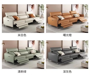 Canapé en cuir de cabine de <span class=keywords><strong>première</strong></span> <span class=keywords><strong>classe</strong></span>, sofa italien minimaliste de luxe, canapé <span class=keywords><strong>à</strong></span> fonction électrique pour trois ou quatre personnes - Product Image 4