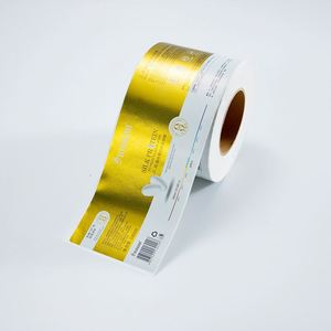 Autocollants d'emballage de produits en vinyle imperméable, dorés et givrés, sur mesure, impression en gros, rouleaux d'autocollants d'emballage - Product Image 2