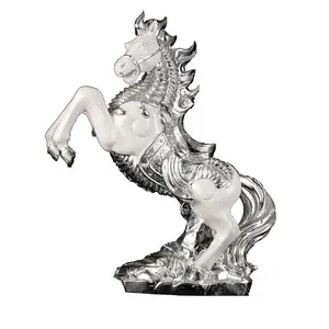 Statuette de cheval en résine personnalisée, Statue d'animaux, doré brillant, à vendre, décoration de maison, en vogue