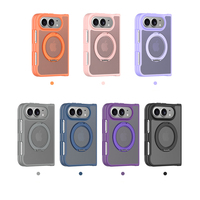 Étui de téléphone magnétique anti-traces de doigts mat pour iPhone Duo avec protection à 360° °   Support rotatif antichoc pliable pour téléphone portable