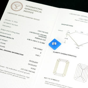 เพชรทรงเหลี่ยมมรกตเพาะเลี้ยงในห้องปฏิบัติการ ได้รับการรับรองจาก IGI สี DEF ความสะอาด VVS/VS1 น้ำหนัก 1-7 กะรัต ผลิตด้วยวิธี HPHT CVD ยี่ห้อ Goldleaf - Product Image 3