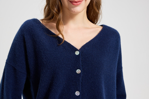 <b>Women's</b> Knitted Crew Neck <b>Cardigan</b> Casual Winter Wear 100% Pure Cashmere - Product Image 4