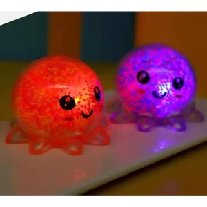 TPR Soft Octopus Pinch Toy Anti-Stress Pressure Relief Stretchy Squishy Squeeze Toys for Boys with Foam <b>Beads</b> Lights - Product Image 6