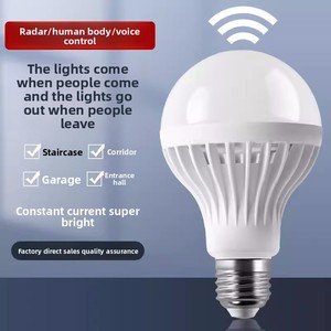 Bombilla LED con Sensor <span class=keywords><strong>de</strong></span> Movimiento y Control <span class=keywords><strong>de</strong></span> Sonido, Material <span class=keywords><strong>de</strong></span> PC y Base E27 para Pasillos Residenciales, Alimentación CA - Product Image 2