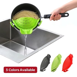 Passoire universelle en silicone à clipser pour casseroles et poêles, anti-débordement, passoire à pâtes de qualité alimentaire, passoire à fruits pour pâtes, fruits et légumes - Product Image 1