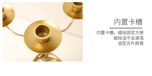 Portacandele in oro vintage stile nordico a 5 braccia candelabri per matrimonio oggetti di scena per cena e cena per la casa decorazione in ferro portacandele - Product Image 5