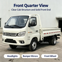 Truk Kargo Baterai 24V Kabin Tunggal Mini Truk Pengangkut Material Bangunan Mini Truk Dump Roda Kecil