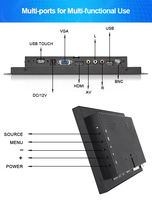 Moniteur LCD TFT 10,1 pouces avec boîtier métallique, HDMI, VGA, AV, BNC, haut-parleur, support VESA, tactile capacitif en option pour la sécurité industrielle