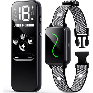 आधुनिक प्लास्टिक नायलॉन इलेक्ट्रिक शॉक कॉलर कुत्तों के लिए रिमोट कंट्रोल वाटरप्रूफ एंटी-बार्क प्रशिक्षण सहायता - Product Image 1