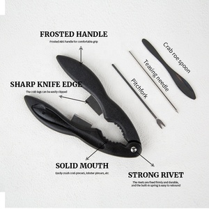 Gloway, multifuncional, <span class=keywords><strong>ABS</strong></span>, acero inoxidable, galleta de cangrejo y herramientas para mariscos, incluyendo pata de cangrejo incrustada, tenedor, cuchara y aguja - Product Image 2