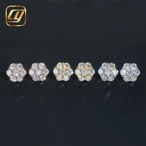 Boucles d'oreilles en forme de fleur en moissanite, argent 925 plaqué or rose, bijoux de luxe pour femmes, à porter au quotidien - Product Image 6
