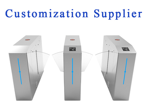 Barrière de sécurité rétractable haute sécurité avec portique tournant, système de contrôle d'accès RFID et <span class=keywords><strong>code</strong></span> QR, en acier inoxydable, à aile automatique - Product Image 5