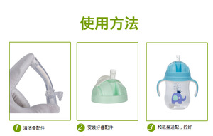 Biberón de <span class=keywords><strong>silicona</strong></span> de 7CM para alimentación de niños pequeños, botella de agua Tritan, taza con pajita - Product Image 5
