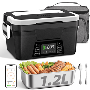 Boîte <span class=keywords><strong>à</strong></span> lunch <span class=keywords><strong>chauffante</strong></span> Herrfilk 27000mAh 80W 1.5L <span class=keywords><strong>à</strong></span> chauffage rapide, boîte <span class=keywords><strong>à</strong></span> lunch électrique sans fil avec contrôle par application - Product Image 1