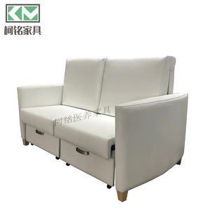 Km <b>Sofa</b> <b>Bed</b> Double Seat <b>Storage</b> Folding <b>Bed</b> For Living Room Hospital Companion Use Model 9609 Solid Wood - Product Image 3