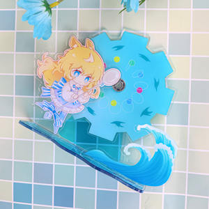 Support rotatif d'animation Personnage de dessin animé personnalisé Support de logo en acrylique Présentoir de bureau asiatique Feuille de voyageur debout en acrylique personnalisée - Product Image 4