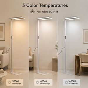 โคมไฟตั้งพื้น LED โมเดิร์น ขาตั้งโลหะ พร้อมระบบทำความร้อนกราฟีน ป้องกันแสงสะท้อน ควบคุมด้วยรีโมท สำหรับห้องนั่งเล่น สำนักงาน อ่านหนังสือ - Product Image 4