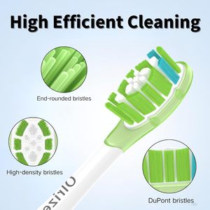 Cabezales de repuesto estándar para <span class=keywords><strong>Philips</strong></span> <span class=keywords><strong>Sonicare</strong></span> con parachoques de silicona suave y anillo metálico de reducción de ruido y cerdas Dupont medianas - Product Image 4