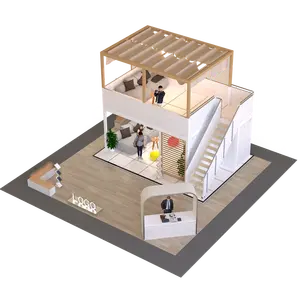 Stand d'exposition de haute qualité, respectueux de l'environnement, fabriqué en Chine, 9x9m (30x30ft), stand d'exposition à 2 étages pour salon professionnel - Product Image 1