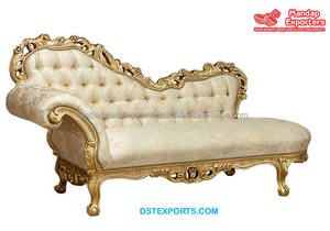 Italian Style Modern Gold Hand <b>Carved</b> Wedding Chaise 2-Seater White Glossy Teak <b>Wood</b> Sofa on <b>Sale</b> - Product Image 6