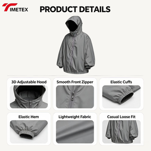 TIMETEX Light Thin Sunscreen <strong>Jacket</strong> <strong>Waterproof</strong> Outdoor Sports Hooded Clothing Hiking Spring Fishing/Summer Skin Protection - Product Image 5