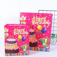 Sac en papier Omet pour bougies d'anniversaire, cadeaux de fête, impression offset sur carton ivoire, recyclable, personnalisable, cadre photo artisanal