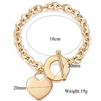 Flywu — Bracelet avec breloque à bascule gravée, en acier inoxydable, avec écriture Unique, chaîne en forme de cœur