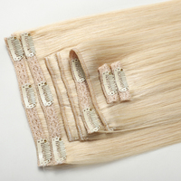 Extensions de cheveux humains à clips en dentelle de qualité supérieure 100g Blond Véritable Remy Original Naturel Non traité Extensions de cheveux russes à clips