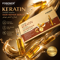 Ampoules de sérum réparateur pour cheveux à la kératine 10x13ml, traitement protéiné au collagène pour des cheveux lisses, pour cheveux secs et abîmés