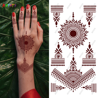 Tatouage Temporaire Personnalisé au Henné, Autocollant de Transfert à l'Eau, Art Corporel pour Maquillage d'Halloween, Fête ou Décoration, Imprimé sur Papier Blanc