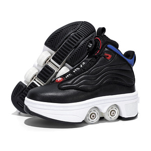 Heely Roller Skates Double Row Four Wheels One Button Retractable For Kids Adults Boys Girls Size 33 To 43 - Product Image 5