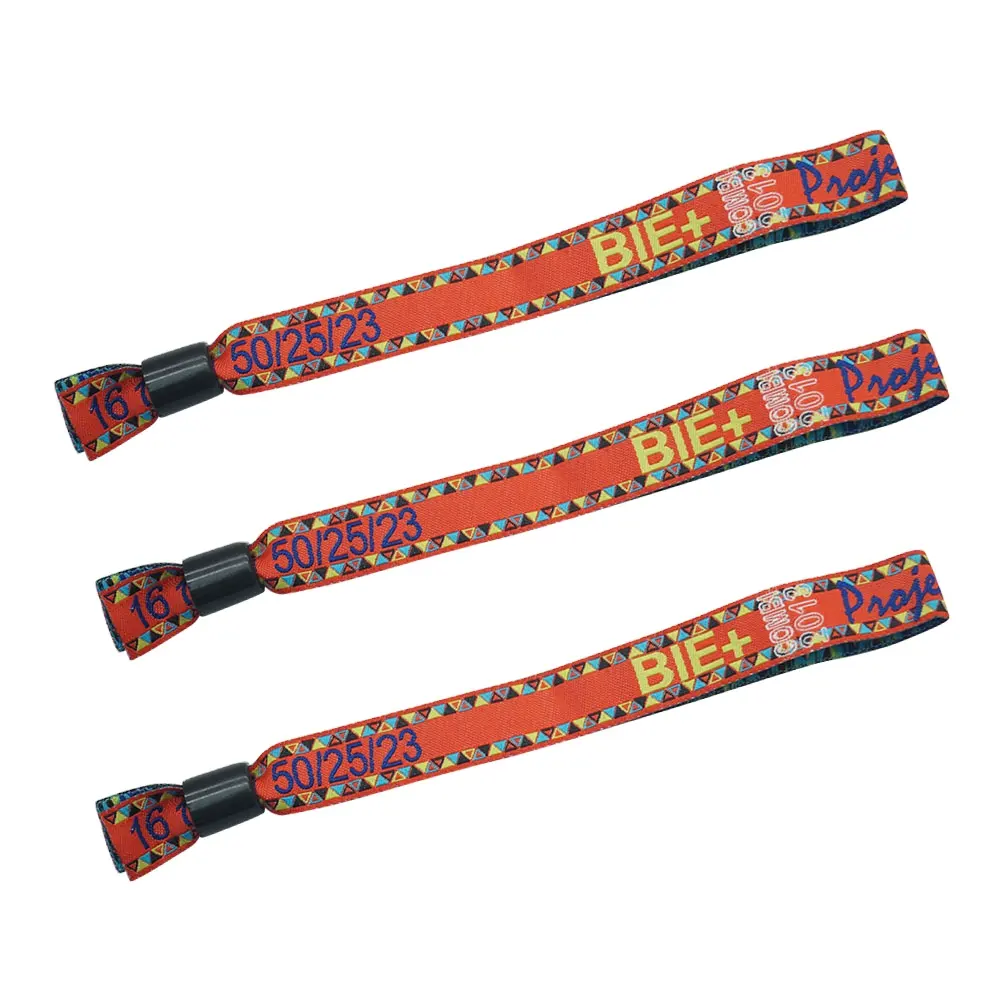 High Quality Custom Full Color Fabric Woven Wristband For Events