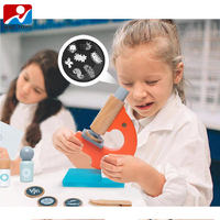 Puzzle pour enfants, petit microscope scientifique en bois, laboratoire informatique pour enfants, jouets d'éducation précoce