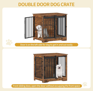 Jaula de Madera para Perros de Estilo Lujoso, con Tres Puertas y Bandeja Desmontable, Ecológica y de Fácil Montaje, en Oferta - Product Image 4