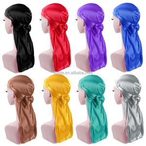 Venta al por mayor Impreso de doble cara Satén <span class=keywords><strong>Pelo</strong></span> Wraps Durags Long Braid Bonnets Mommy Me Gorro de dormir para hombres Mujeres para viajes deportivos - Product Image 3