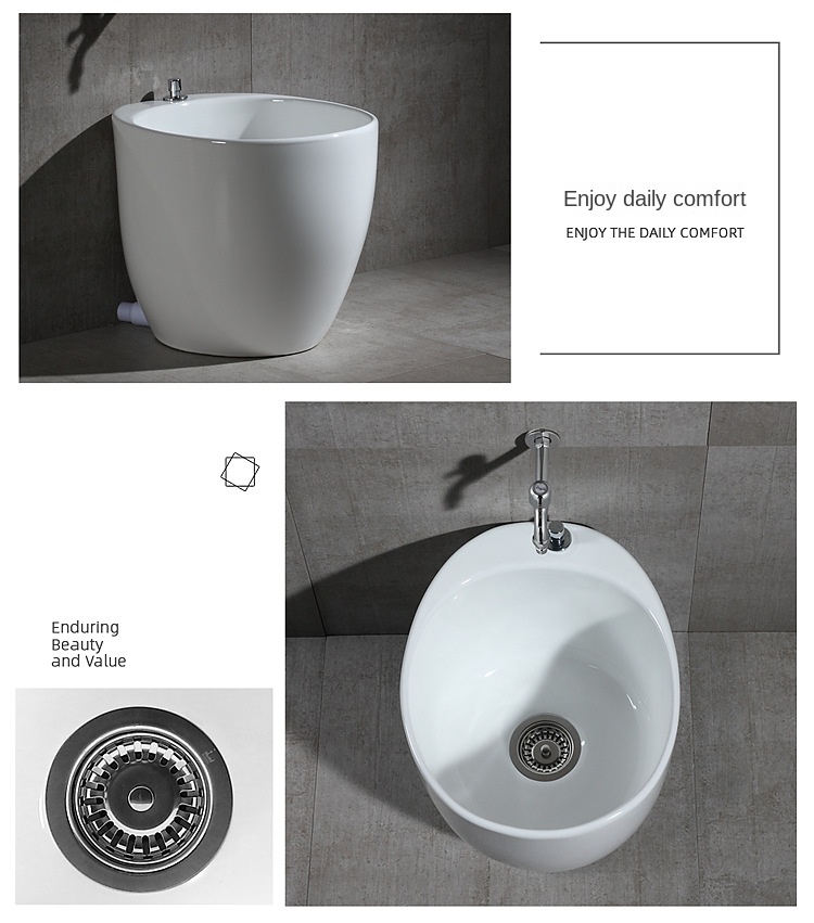 Bathroom factory personalized egg oval faucet ceramic mop sink mop sink