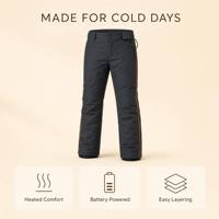 Pantalon de ski chauffant 7,4 V alimenté par batterie USB, imperméable, respirant, matelassé à 2 couches, pour homme