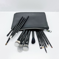 Ensemble de pinceaux de maquillage professionnel 15 pièces, pinceaux à paupières vegan, pinceaux de fond de teint, ensemble de pinceaux cosmétiques