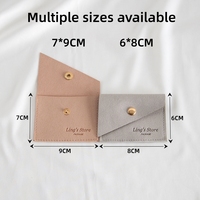 Pochette à bijoux en microfibre avec bouton pression et logo personnalisé, sac de rangement en daim multicolore pour boutique de bijoux, emballage cadeau
