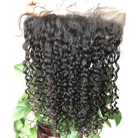 100% Offre Spéciale Remy malaisien cheveux humains 13x4 oreille à oreille crépus bouclés dentelle frontale fermeture avec faisceaux pièces de cheveux personnalisées