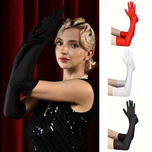 <span class=keywords><strong>Gants</strong></span> <span class=keywords><strong>longs</strong></span> vintage pour femmes des années 1920, noirs et rouges, pour les fêtes formelles, les mariages et les événements à thème, les fêtes costumées - Product Image 5