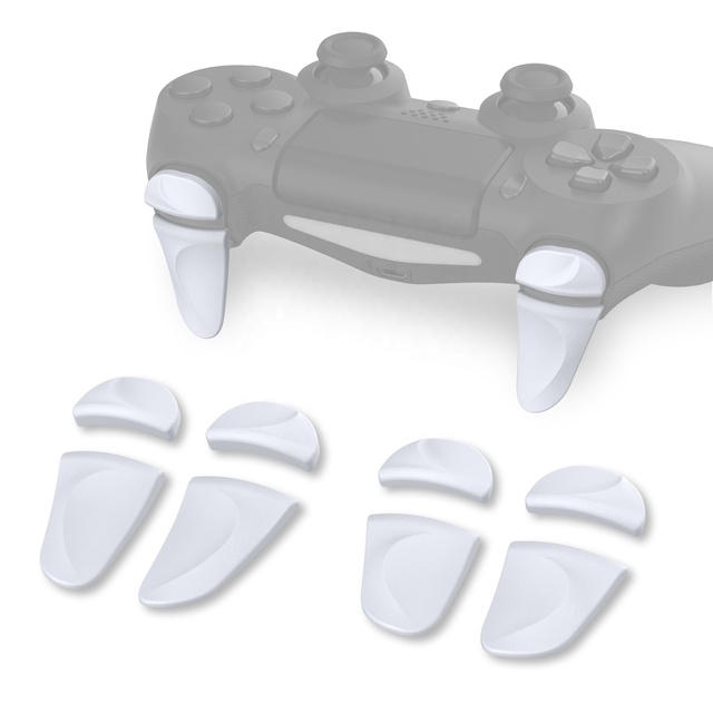 PlayVital EXtremeRate 2 Pairs White Shoulder Buttons Extension Triggers for PS4 All Model Controller
