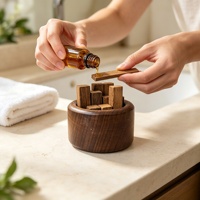 Diffuseur d'arômes passif artisanal en bois, pierre parfumée naturelle, ornement désodorisant pour la maison, cadeau diffuseur d'huiles essentielles