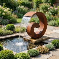 Statue de jardin moderne résistante à l'eau et au feu, décoration extérieure, sculpture en acier corten, fontaine personnalisée, écologique