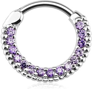 Bijoux de corps tendance pour femmes et hommes, <span class=keywords><strong>piercing</strong></span> au nez, clous d'oreille en acier inoxydable avec zircon cubique transparent, clicker pour septum, cartilage - Product Image 6