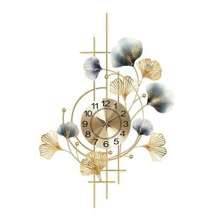 Horloge Murale Fleurie 92x56cm pour Salon, Horloge Silencieuse de Porche, Style Luxe Léger en Métal, Vente Directe Usine, Dropshipping - Product Image 2