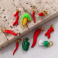 Diy Bracelets Colliers Pendentifs Accessoires Colorful Oil-Dripping Vegetable Mushroom Pepper Chou Pendant pour la fabrication de bijoux