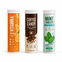 Bouteille en plastique pour capsules de café en PP, tube avec bouchon à clapet, emballage personnalisé avec impression sur mesure