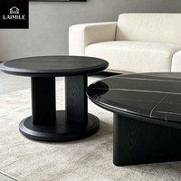 Hochwertiges Rundes Marmor-Couchtisch-Set Steinplatte Beistelltisch-Set für Luxusvilla Wohnzimmer Inneneinrichtung