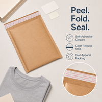 Emballages personnalisés pour vêtements OEM, enveloppes en papier kraft, boîtes d'expédition en carton, sacs d'expédition en papier